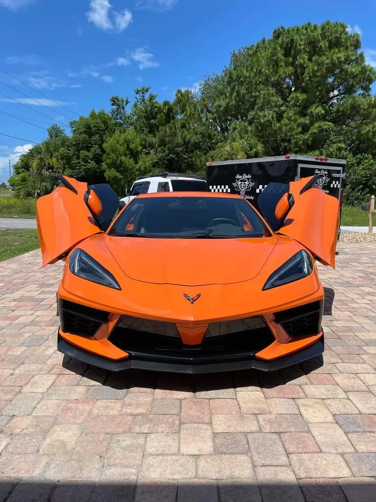 Orange Corvette Auto Detail